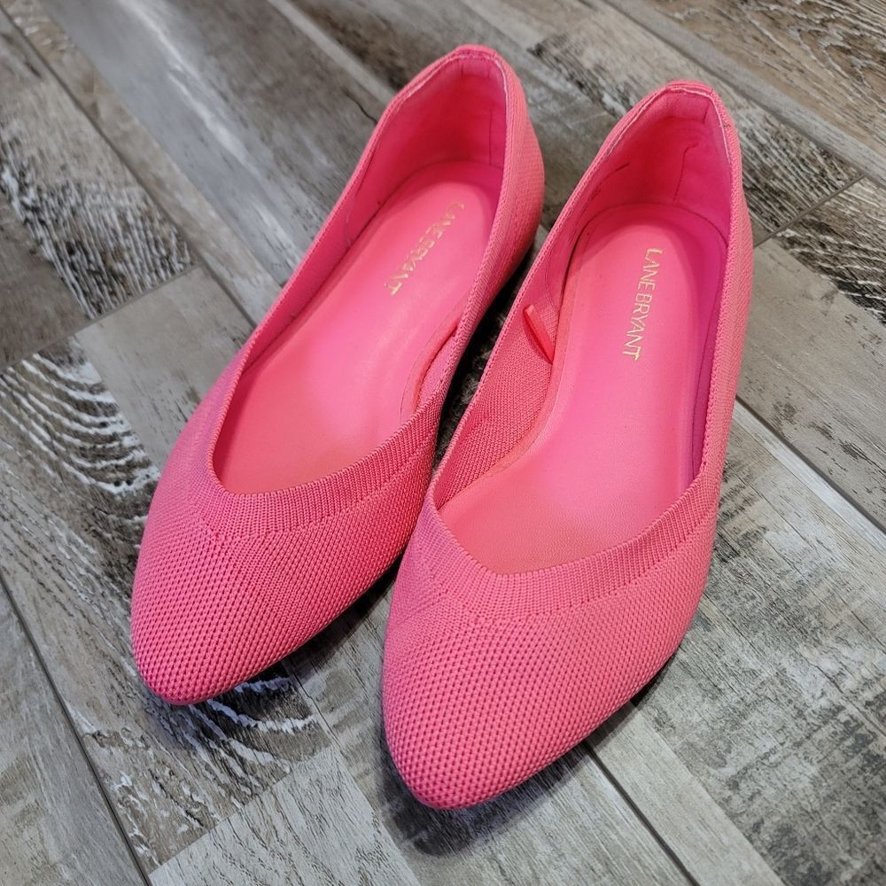 Lane Bryant Dream Cloud Pointed Toe Knit Ballet Flat Size 7 WIDE